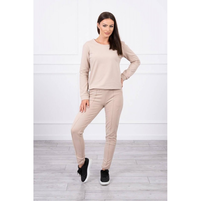 Dámska béžová tepláková súprava 9090