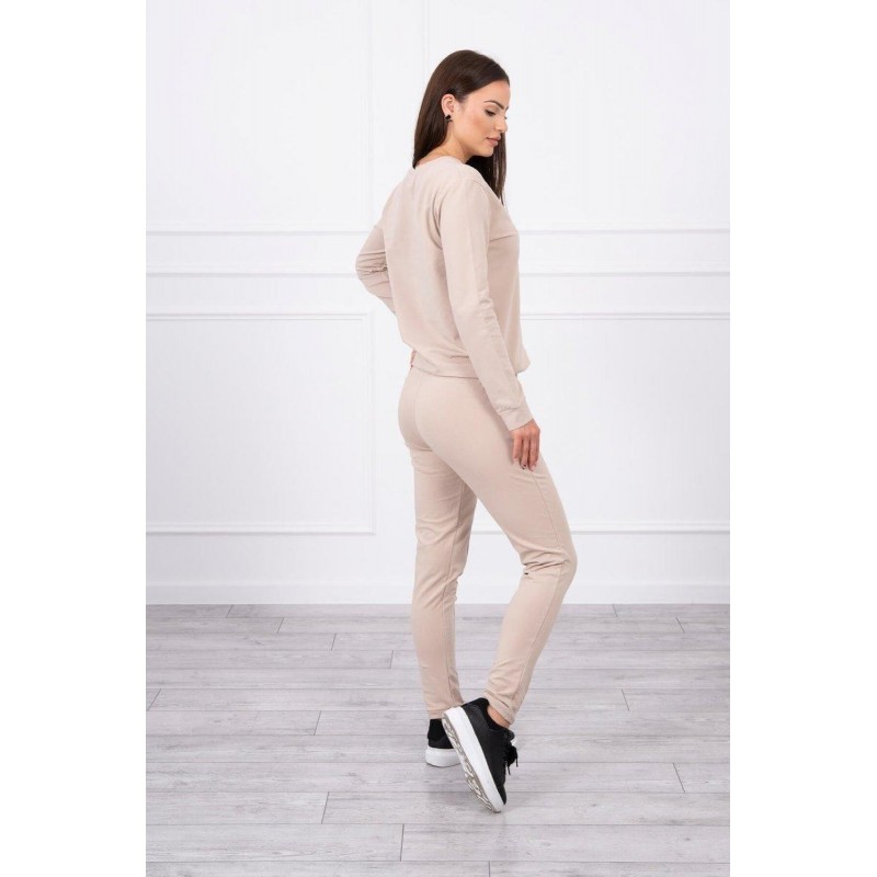 Dámska béžová tepláková súprava 9090