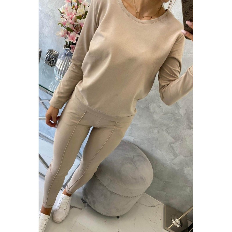 Dámska béžová tepláková súprava 9090