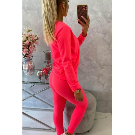 Dámska neónovo ružová tepláková súprava 9090