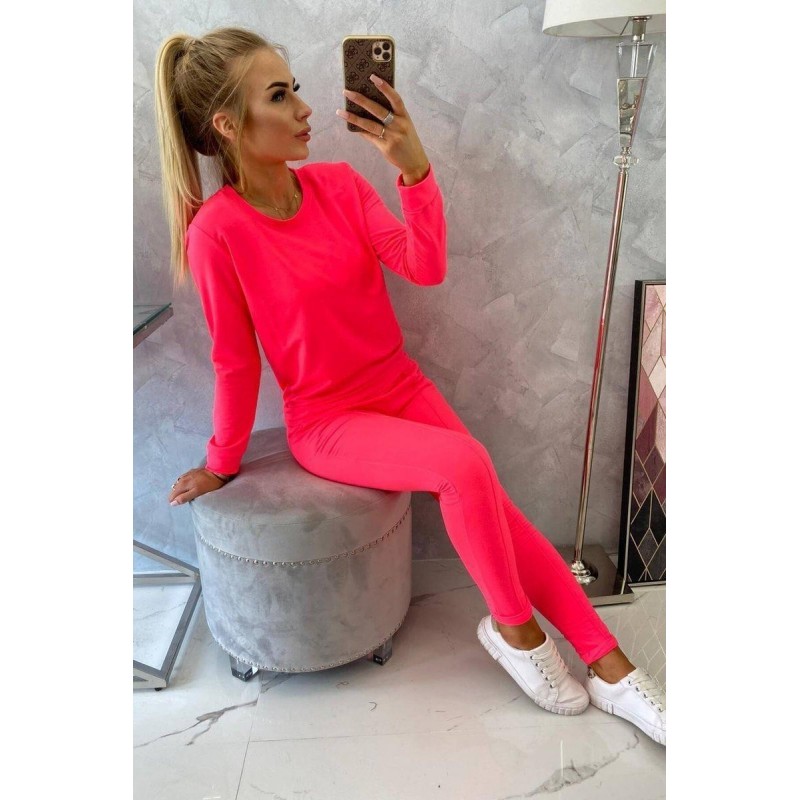 Dámska neónovo ružová tepláková súprava 9090