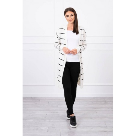Pruhovaný dámsky kardigán 2020-1 - ecru