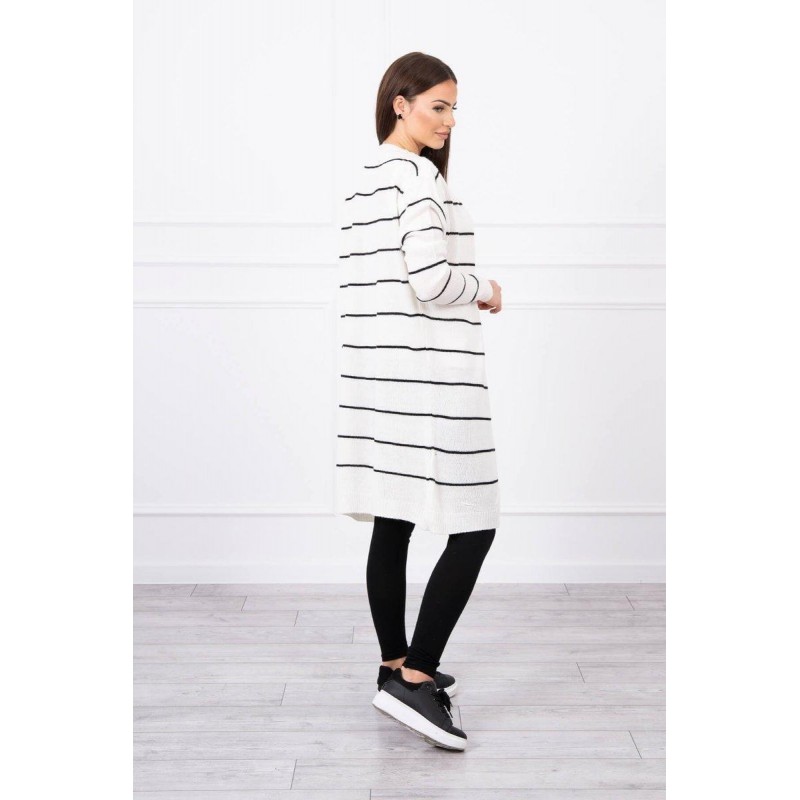 Pruhovaný dámsky kardigán 2020-1 - ecru