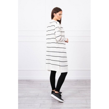 Pruhovaný dámsky kardigán 2020-1 - ecru