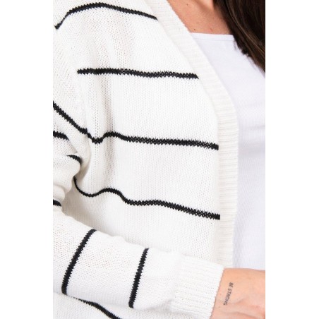 Pruhovaný dámsky kardigán 2020-1 - ecru