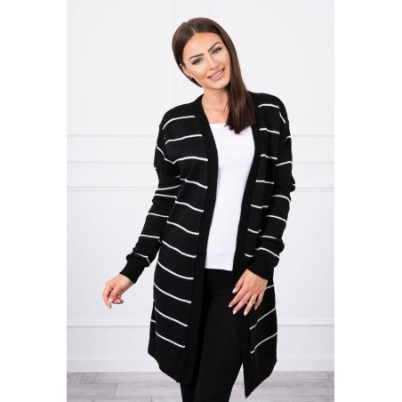 Pruhovaný dámsky kardigán 2020-1 - čierny