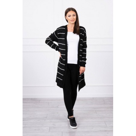 Pruhovaný dámsky kardigán 2020-1 - čierny