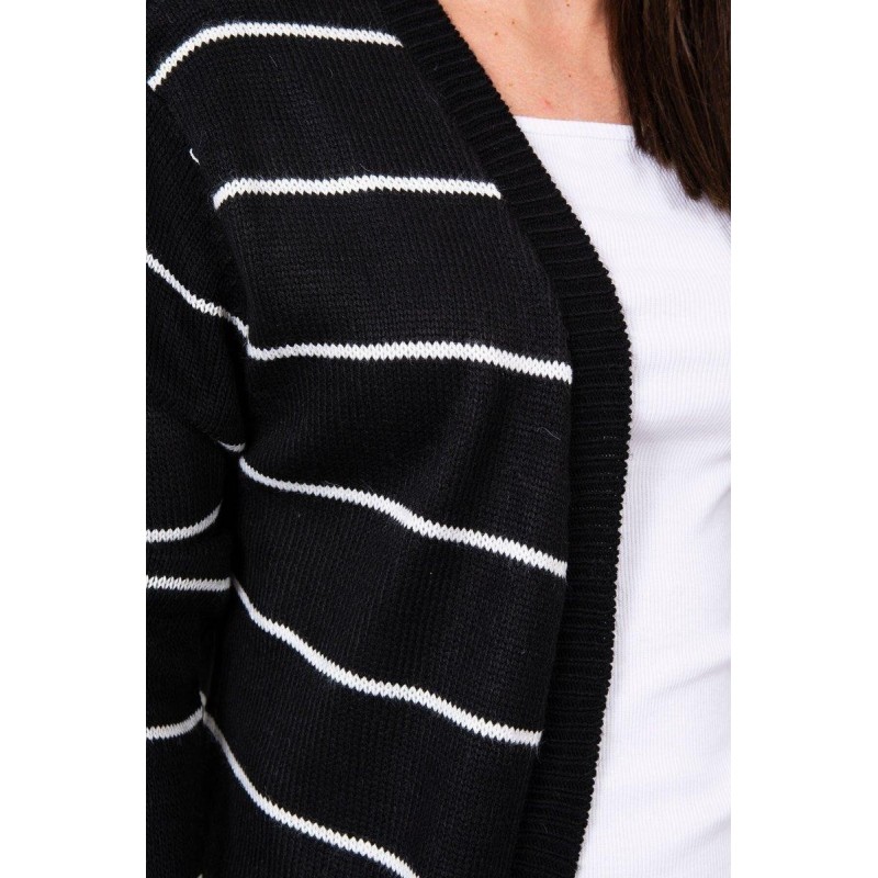 Pruhovaný dámsky kardigán 2020-1 - čierny