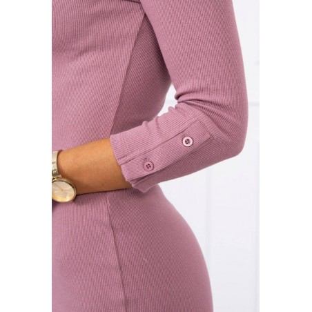 Dámske tmavoružové šaty s výstrihom 8972