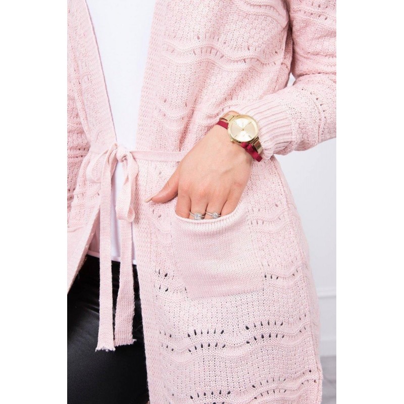 Dámsky tenký kardigán SN-7017 - ružový