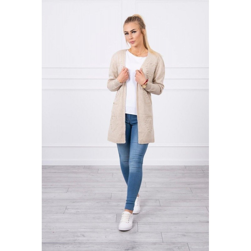 Dámsky béžový kardigán SN-7013
