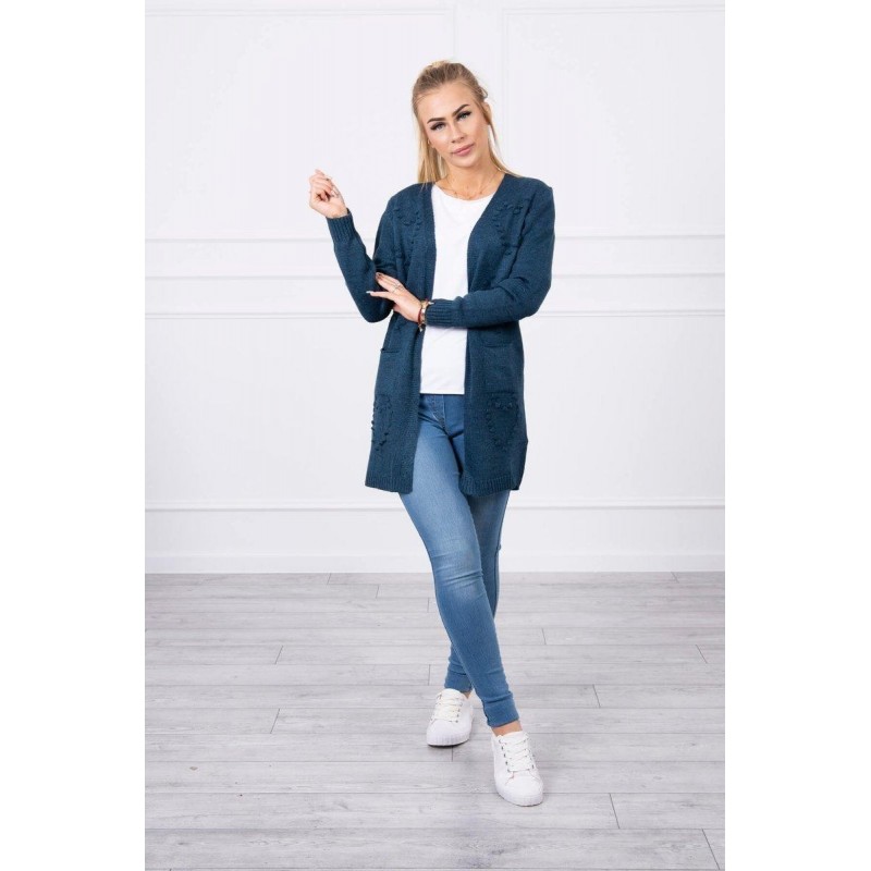 Dámsky modrý kardigán SN-7013