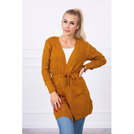 Dámsky horčicový kardigán SN-7016