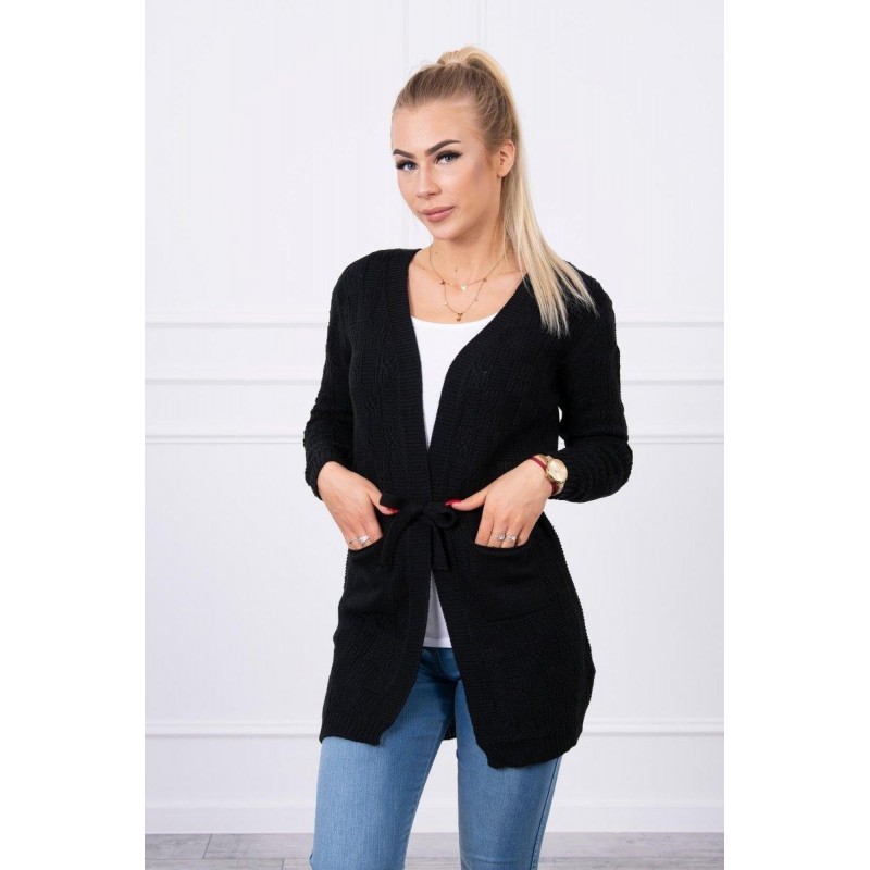 Dámsky čierny kardigán SN-7016