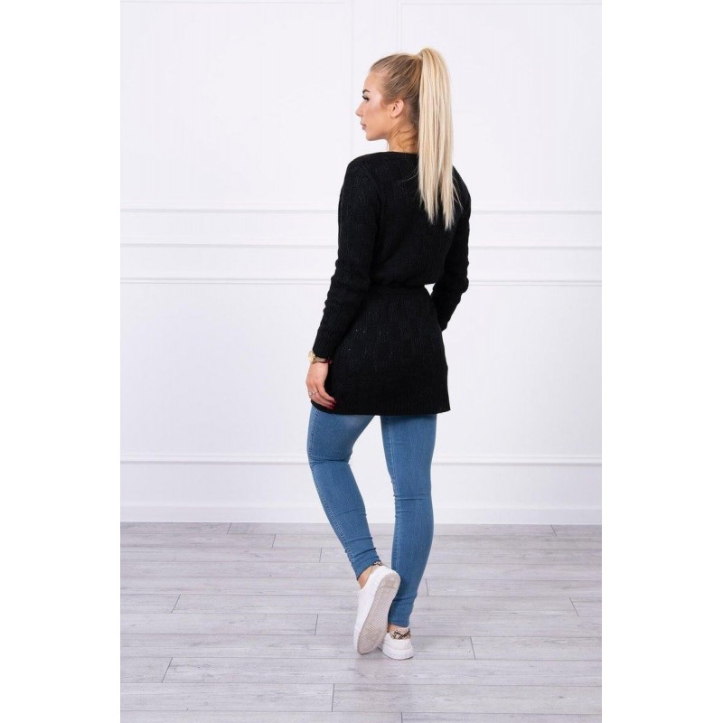 Dámsky čierny kardigán SN-7016