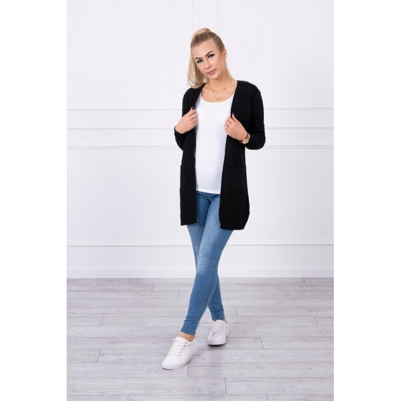 Dámsky čierny kardigán SN-7016