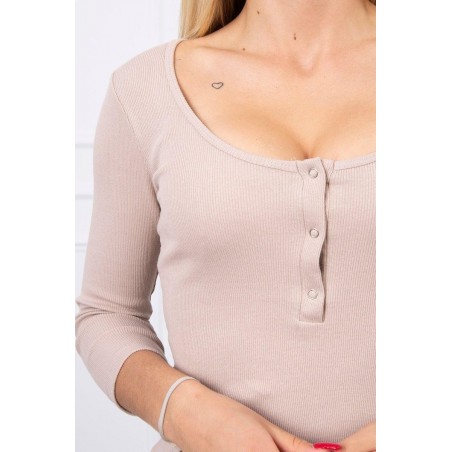 Dámske šaty s výstrihom 8975 - béžové