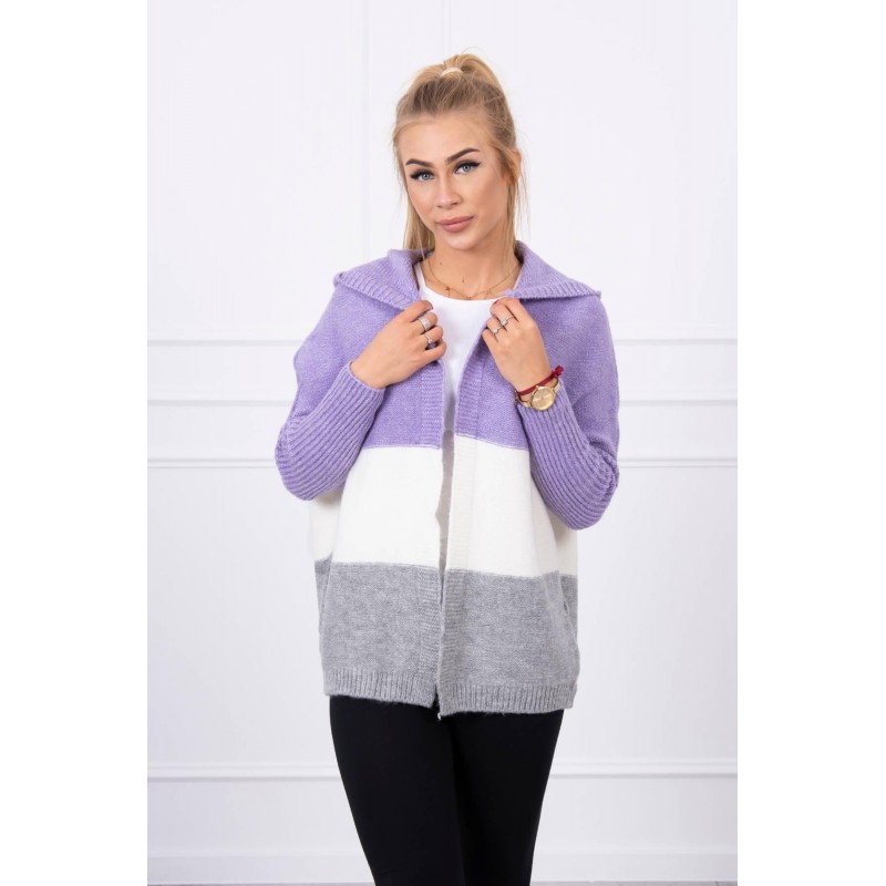 Dámsky kardigán 2019-15 - fialový-ecru-sivý
