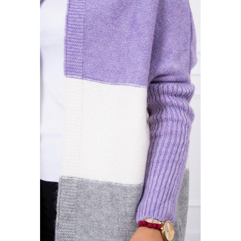 Dámsky kardigán 2019-15 - fialový-ecru-sivý