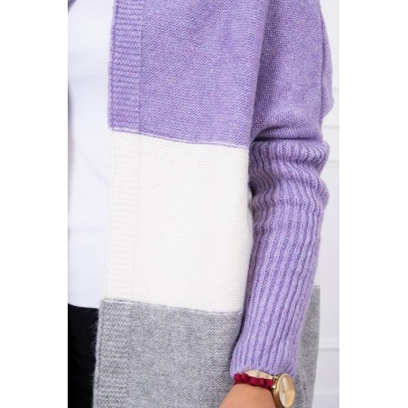 Dámsky kardigán 2019-15 - fialový-ecru-sivý