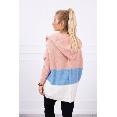 Dámsky kardigán 2019-15 - ružový-modrý-ecru
