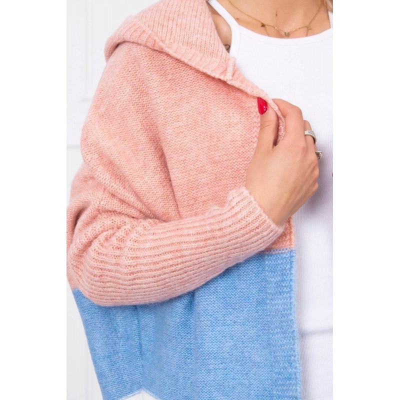 Dámsky kardigán 2019-15 - ružový-modrý-ecru