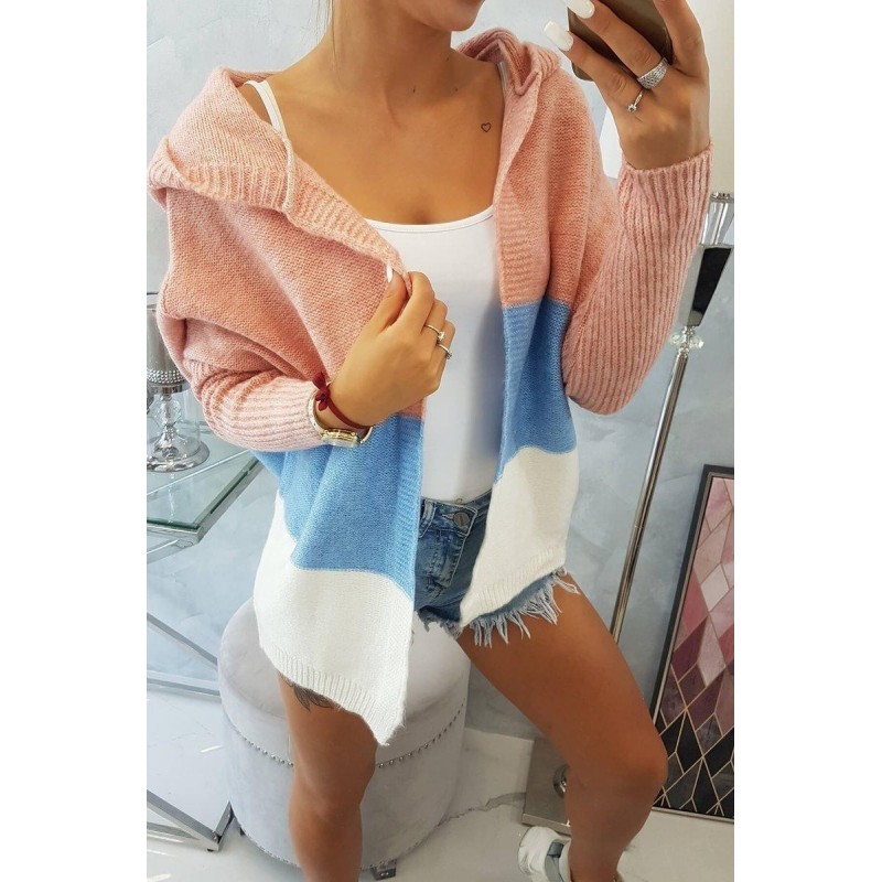 Dámsky kardigán 2019-15 - ružový-modrý-ecru