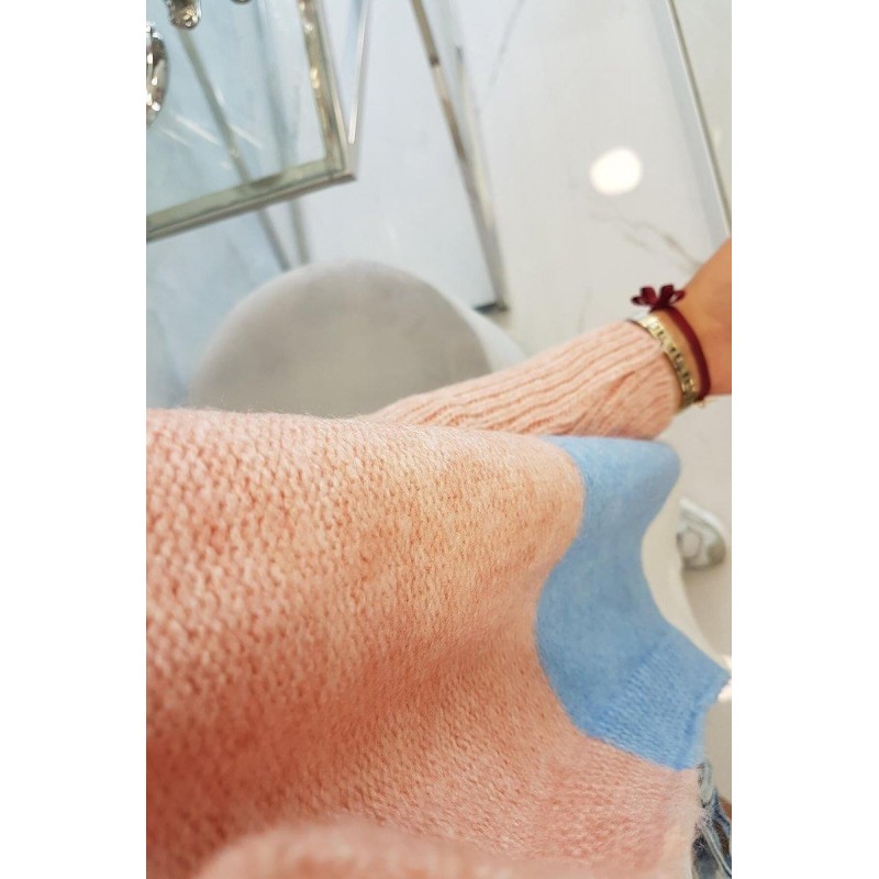 Dámsky kardigán 2019-15 - ružový-modrý-ecru