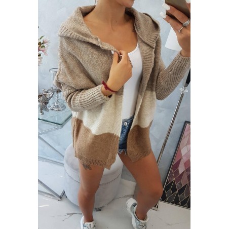 Dámsky kardigán 2019-15 - kapučínový-béžový-hnedý