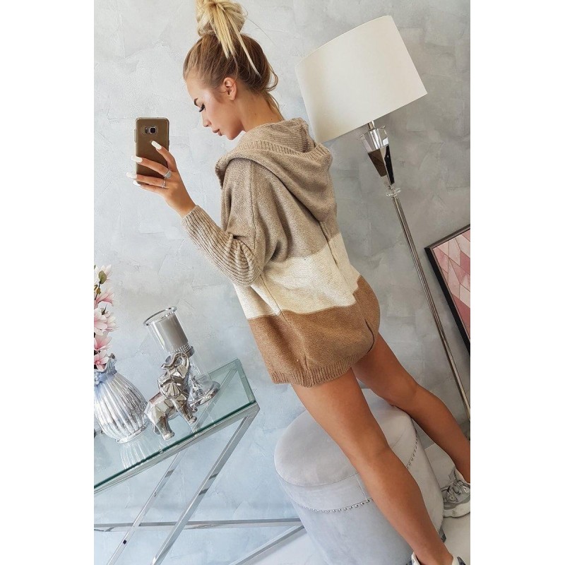 Dámsky kardigán 2019-15 - kapučínový-béžový-hnedý