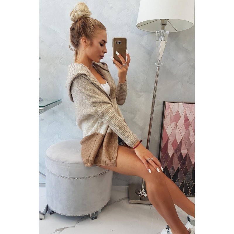 Dámsky kardigán 2019-15 - kapučínový-béžový-hnedý