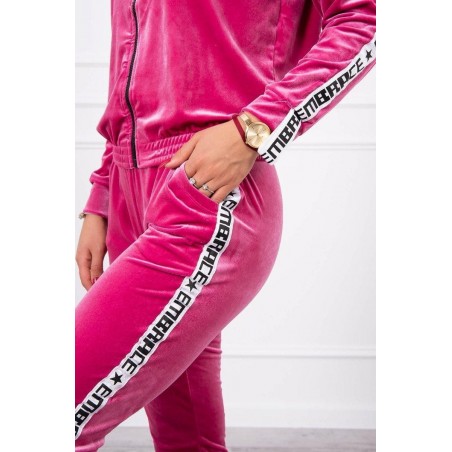 Fuchsiová dámska velúrová tepláková súprava 9103