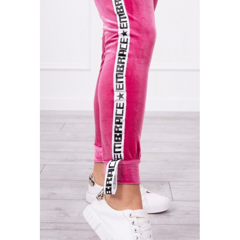 Fuchsiová dámska velúrová tepláková súprava 9103