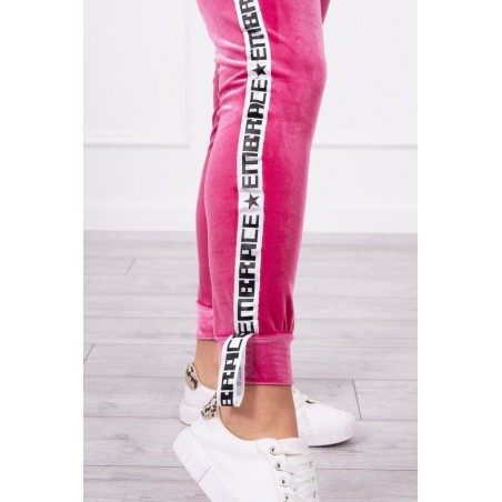 Fuchsiová dámska velúrová tepláková súprava 9103