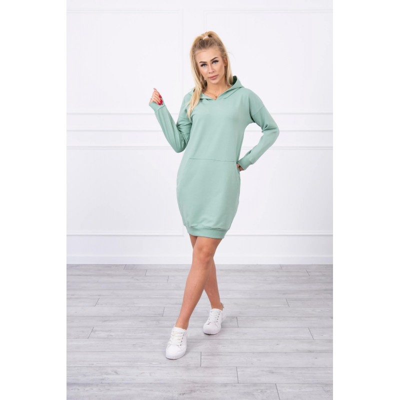 Dámsky šaty s kapucňou 67292 - tmavomätové