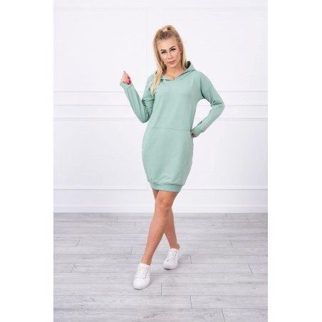 Dámsky šaty s kapucňou 67292 - tmavomätové