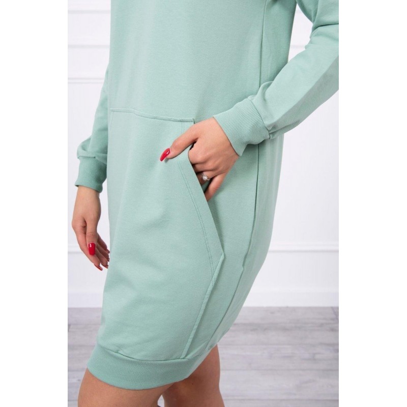 Dámsky šaty s kapucňou 67292 - tmavomätové