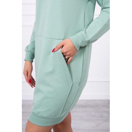 Dámsky šaty s kapucňou 67292 - tmavomätové