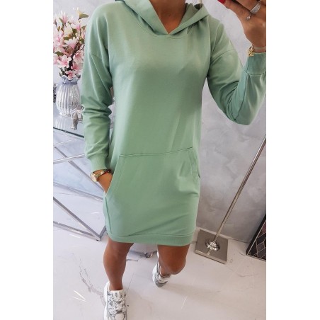 Dámsky šaty s kapucňou 67292 - tmavomätové