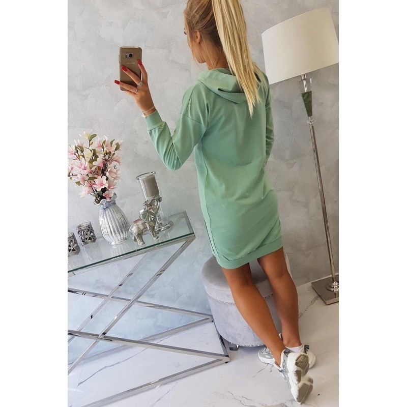 Dámsky šaty s kapucňou 67292 - tmavomätové