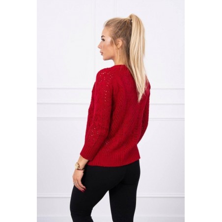 Dámsky sveter na gombíky 2020-6 - červený