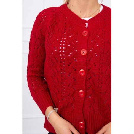 Dámsky sveter na gombíky 2020-6 - červený