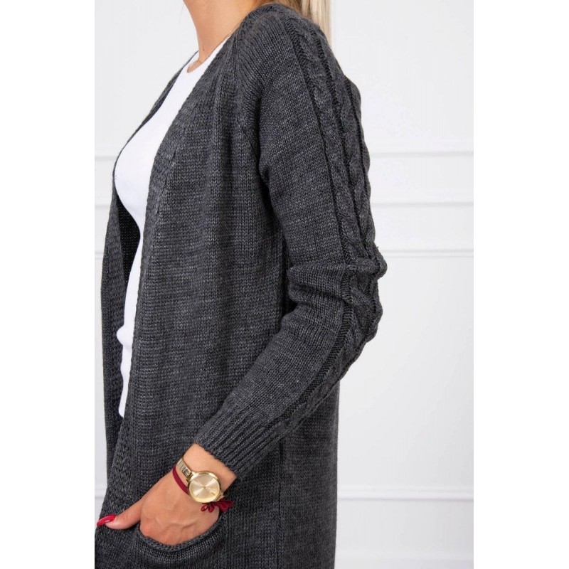 Dámsky grafitový kardigán s vreckami 2020-3