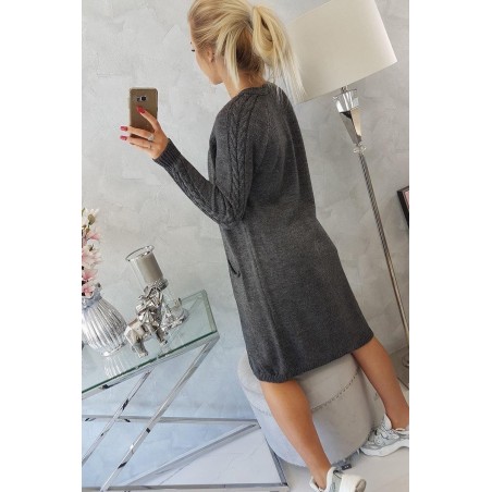 Dámsky grafitový kardigán s vreckami 2020-3