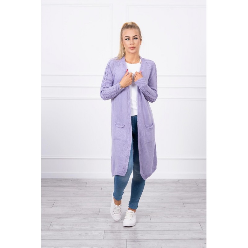 Dámsky fialový kardigán s vreckami 2020-3