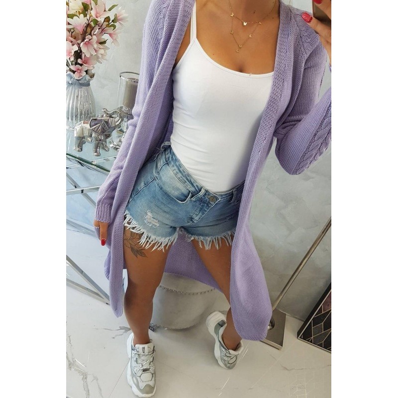 Dámsky fialový kardigán s vreckami 2020-3