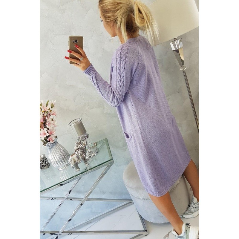 Dámsky fialový kardigán s vreckami 2020-3