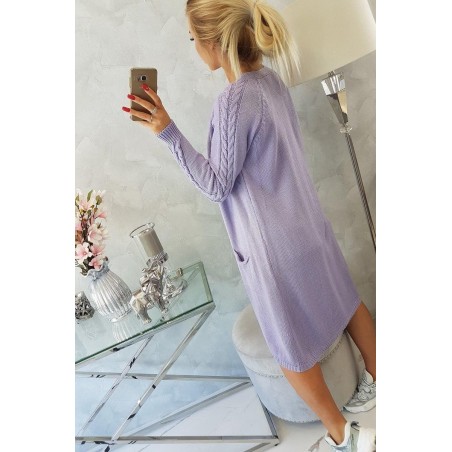 Dámsky fialový kardigán s vreckami 2020-3
