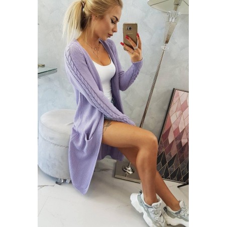 Dámsky fialový kardigán s vreckami 2020-3