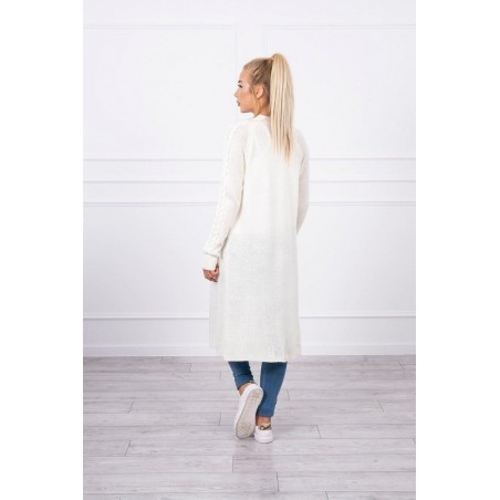 Dámsky ecru kardigán s vreckami 2020-3